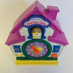 ANALOG TEACHING CLOCK ELECTRONIC MUSICAL OWL TELLS TIME QUIZZES VINTAGE RARE HTF